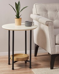 Beaumont End Table White Natural by  Kasmir 