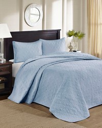 Quebec Reversible Bedspread Set Blue Queen by   