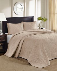 Quebec Reversible Bedspread Set Khaki Queen by   