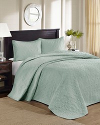 Quebec Reversible Bedspread Set Seafoam King by   