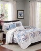 Olliix Luna 6 Piece Printed Quilt Set with Throw Pillows Blue