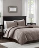 Olliix Harper 3 Piece Velvet Quilt Set Taupe