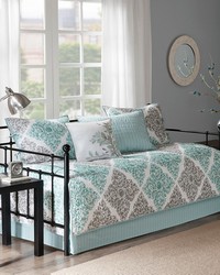 Claire 6 Piece Reversible Daybed Cover Set Aqua by   