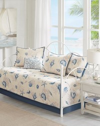 Bayside 6 Piece Reversible Printed Microfiber Daybed Cover Set Blue by   