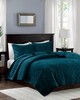 Olliix Harper 3 Piece Velvet Quilt Set Teal