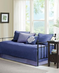 Quebec 6 Piece Reversible Daybed Cover Set Navy by   