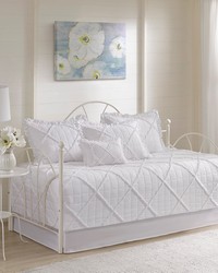 Rosie 6 Piece Daybed Cover Set with Bedskirt and Throw Pillow White by   