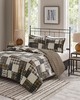 Olliix Timber 3 Piece Reversible Printed Quilt Set Black/Brown