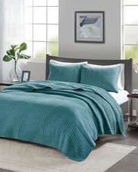 Keaton 3 Piece Quilt Set Teal King by   