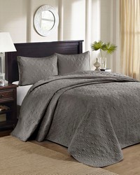 Quebec Reversible Bedspread Set Dark Grey Queen by   