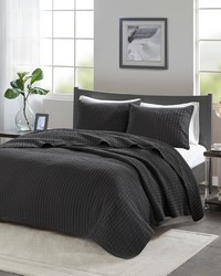 Keaton 3 Piece Quilt Set Black King by   