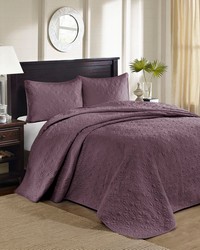 Quebec Reversible Bedspread Set Purple Queen by   