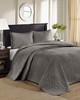 Olliix Quebec Reversible Bedspread Set Dark Grey