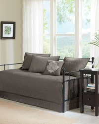 Quebec 6 Piece Reversible Daybed Cover Set Dark Grey by   