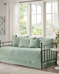 Tuscany 6 Piece Reversible Scalloped Edge Daybed Cover Set Seafoam by   