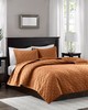 Olliix Harper 3 Piece Velvet Quilt Set Rust