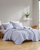 Olliix Harlow 3 Piece Reversible Matelasse Coverlet Set Indigo