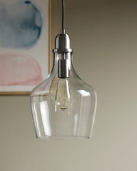 Auburn Bell Shaped Glass Pendant Bronze Clear by   