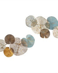 Lenzie Multicolored Lily Pad Leaves 2piece Metal Wall Decor Set Multi by   