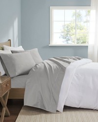 600 Thread Count Pima Cotton Sheet Set Light Grey Queen by   