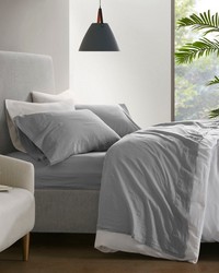 Linen Blend 4PC Sheet Set Gray Full Queen by   