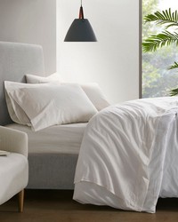 Linen Blend 4PC Sheet Set Ivory Full Queen by   