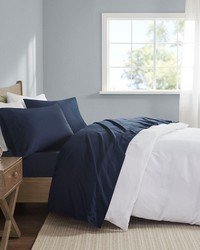 600 Thread Count Pima Cotton Sheet Set Navy Queen by   