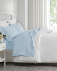 500 Thread Count Egyptian Cotton Deep Pocket Sheet Set Blue Queen by   