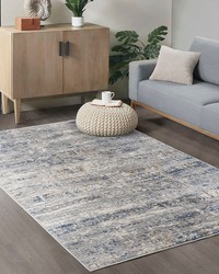 Harley Abstract Area Rug Blue Cream by   