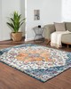 Olliix Mateo Boho Medallion Woven Area Rug Blue Multi