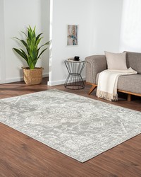 Asher Distressed Medallion Woven Area Rug Cream Grey by   