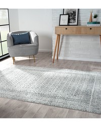 Kenzie Moroccan Bordered Global Woven Area Rug Grey Cream by   