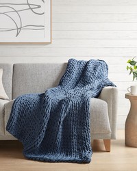 Chunky Double Knit Handmade Throw Indigo by   