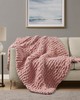 Olliix Chenille Chunky Knit Throw Blush