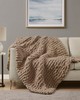 Olliix Chenille Chunky Knit Throw Brown