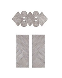 Ash Carved Wood 3 Piece Set Wall Decor Grey Silver by   