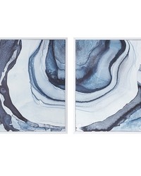 Ethereal Diptych 2piece Framed Canvas Wall Art Set Blue by   