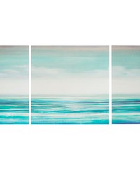 Teal Tides Triptych 3piece Canvas Wall Art Set Blue by   