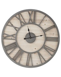 Mason 23.6in Wood Wall Clock Natural Grey by   