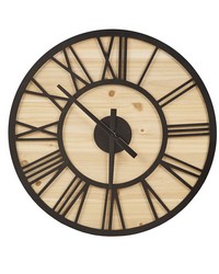 Mason 23.6in Wood Wall Clock Natural Black by   