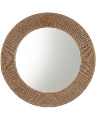 Cove Natural Jute Rope Round Wall Mirror 26in Natural by   