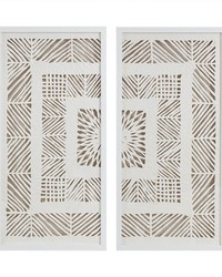 Tala Framed Geometric Rice Paper Panel 2piece Shadowbox Wall Decor Set OffWhite by   