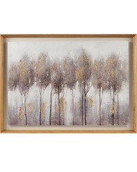 Enchanted Forest Hand Painted Abstract Landscape Framed and Matted Wall Art Grey Gold by   