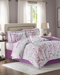 Lafael 7 Piece Comforter Set with Cotton Bed Sheets Purple Twin by   