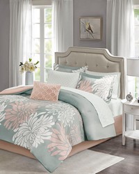 Maible 7 Piece Comforter Set with Cotton Bed Sheets Blush Grey Twin by   