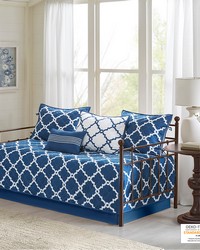 Merritt 6 Piece Reversible Daybed Set Navy by   