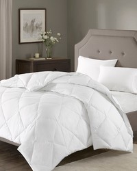 1000 Thread Count Cotton Rich Diamond Quilting Down Alternative Comforter White Full Queen by   