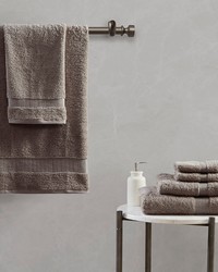 Luce 100 Egyptian Cotton 6 Piece Towel Set Dark Taupe by   