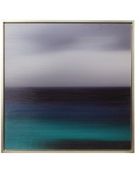 Blue Seascape Framed Canvas Wall Art Blue by   