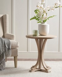 Fatima Round Accent Table Reclaimed Wheat by  Kasmir 